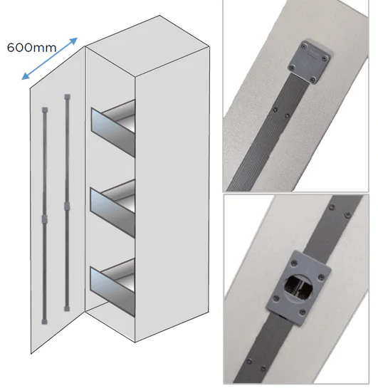 Ebco Door Stiffener HD, 1000mm - 2700mm H Doors, Grey