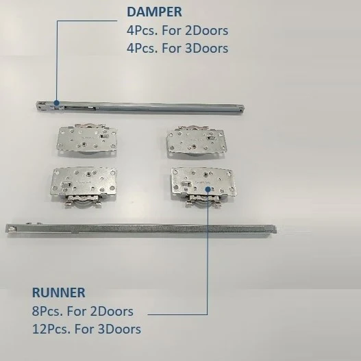 Ebco Hi Slide 50 Reversible Sliding Mechanism, Soft Close (Door Fitting) - Image 3