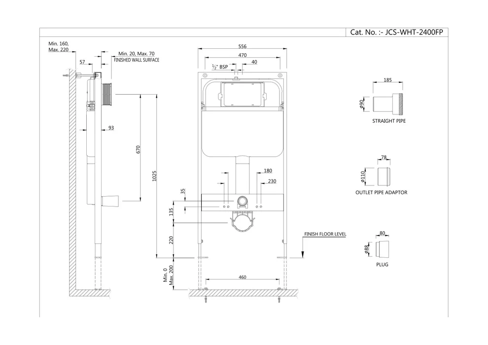 Jaquar Single Piece Slim Concealed Cistern, S-Type - Image 6
