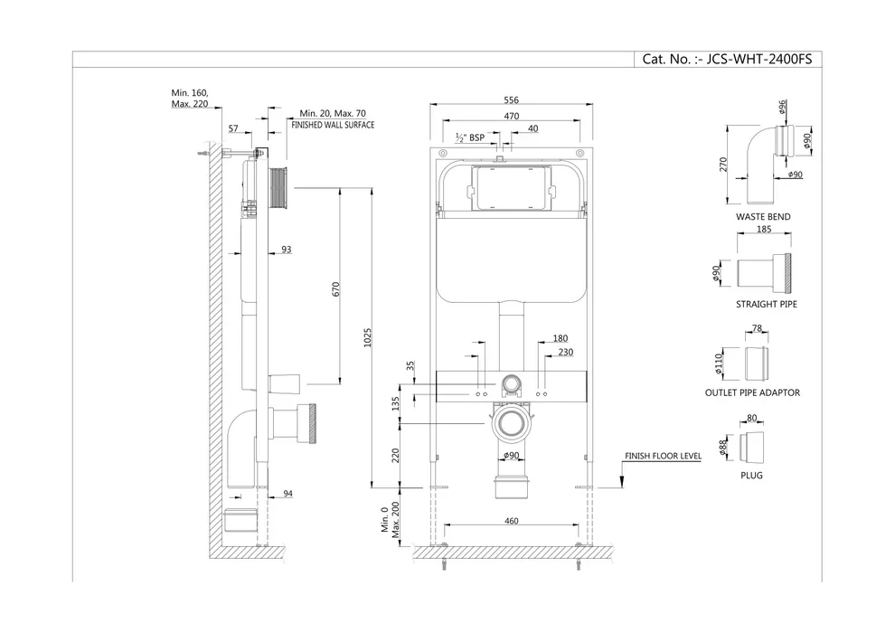 Jaquar Single Piece Slim Concealed Cistern, S-Type - Image 8